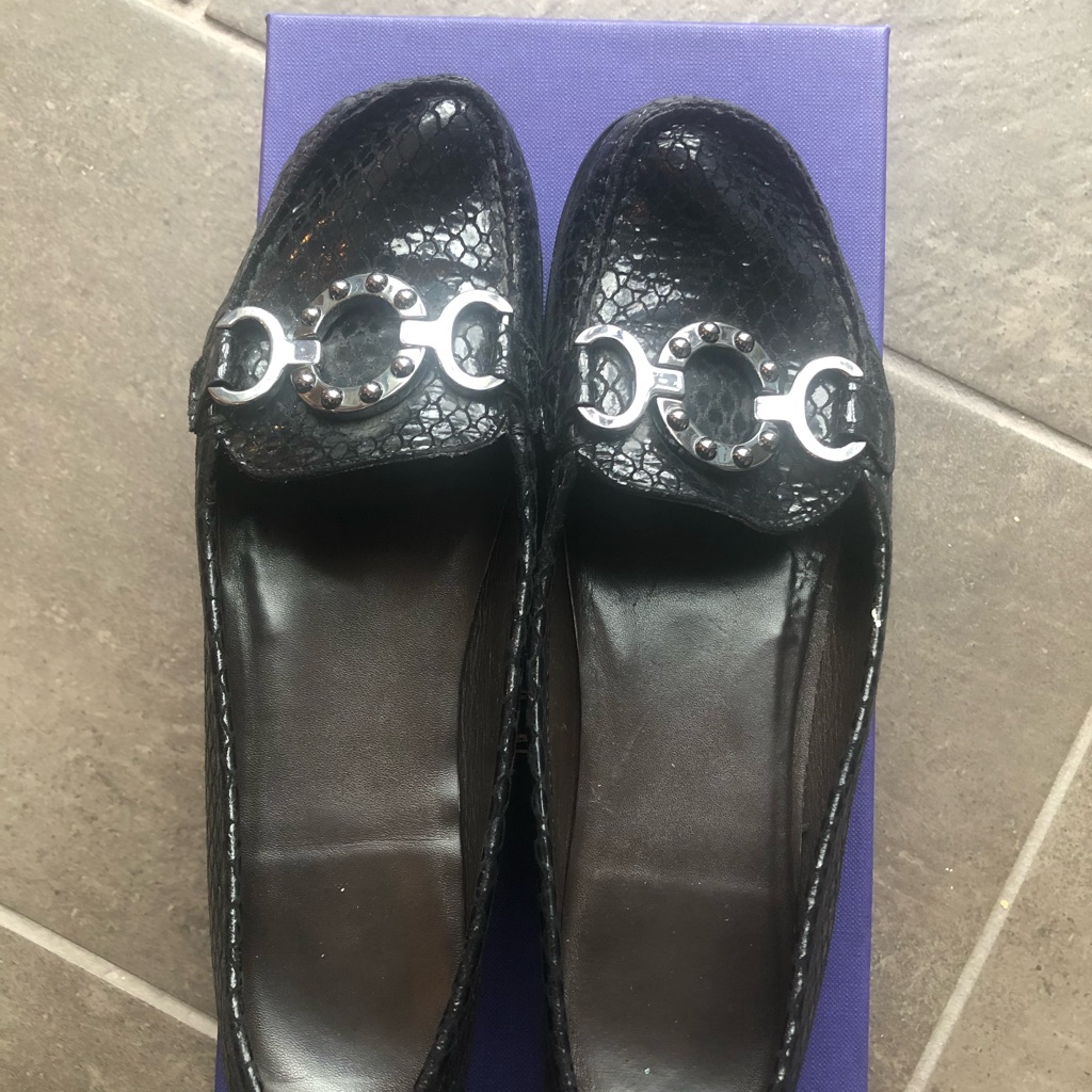 Stuart Weitzman Black Slip-On Loafers